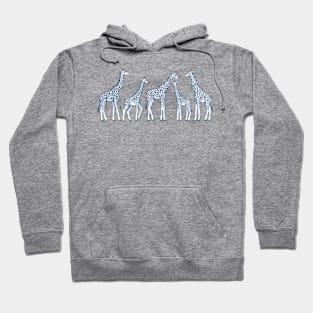 Navy Blue Giraffes on White Hoodie